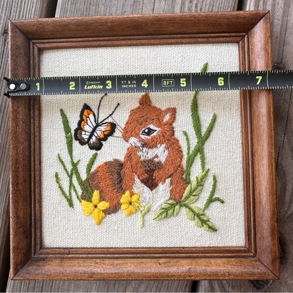 Vintage Embroidered Squirrel Rabbit Mouse Chipmunk Cottagecore Woodlands Animals - Picture 7 of 12